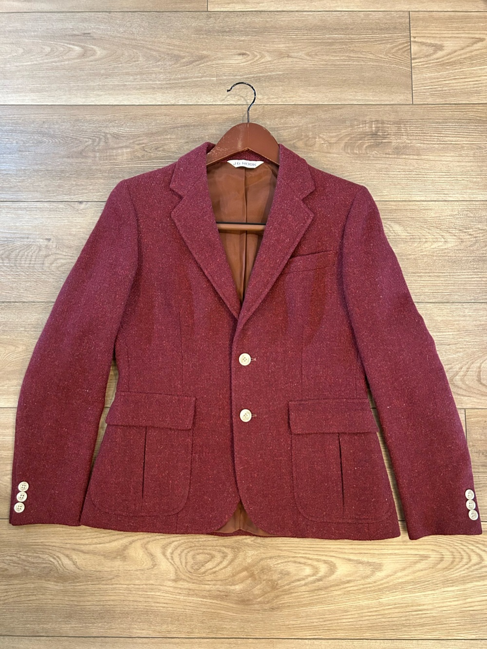 Vintage J.G. Hook Burgundy Blazer Women’s 10 Tailored Jacket